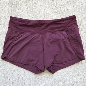 Lululemon Run Times Shorts Women's Size 6 Dark Adobe Burgundy Red 4" Running Gym